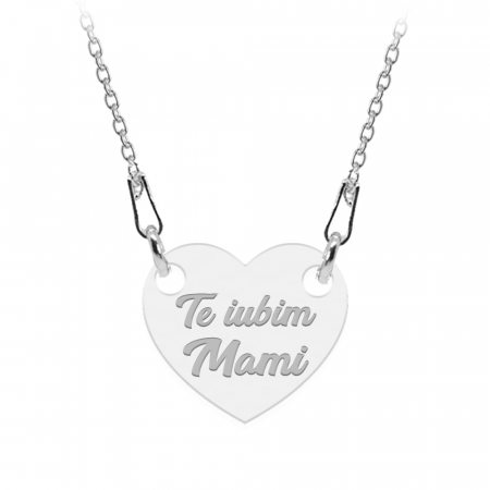 Lantisoare cu text personalizat din argint - Lantisor personalizat inimioara cu text din argint 925 - 45 cm
