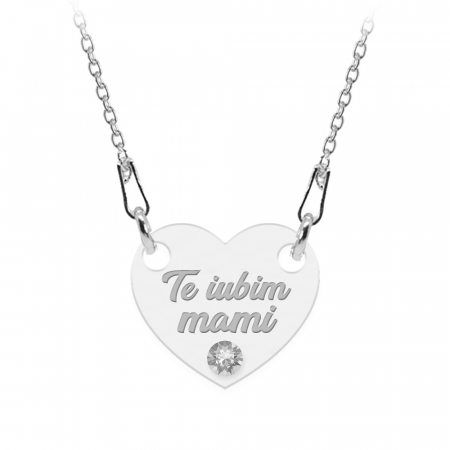 Lantisor personalizat inimioara cu text din argint 925 - 45 cm [1]