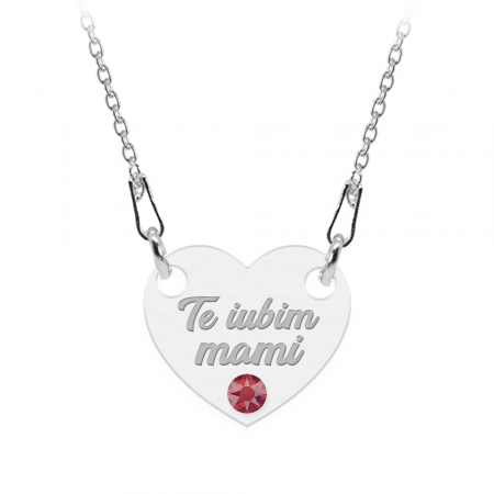 Lantisor personalizat inimioara cu text din argint 925 - 45 cm [2]