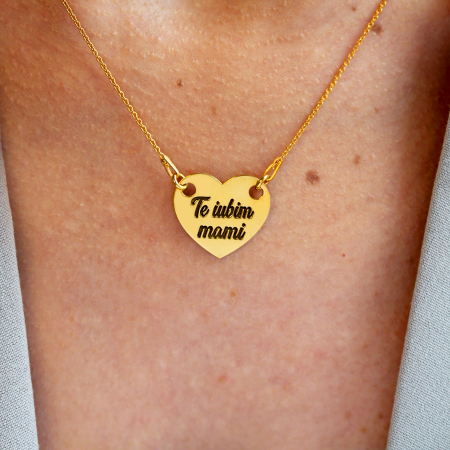 Claudia - Colier personalizat inimioara din argint 925 placat cu aur galben 24K [1]