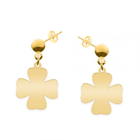 Clover - Cercei personalizati cu tija si trifoi decupat din argint 925 placat cu aur roz [1]