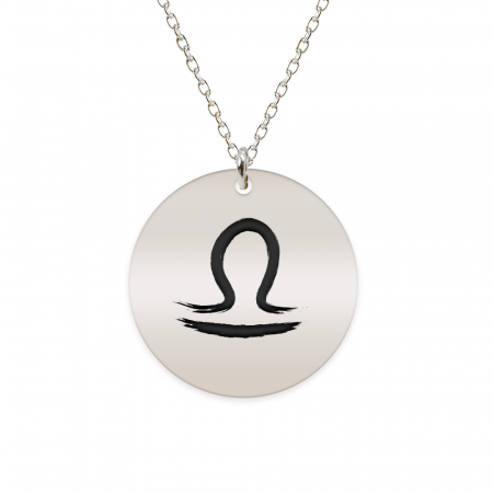 Bijuterii din argint - Colier argint 925 personalizat cu semn zodiacal Balanta