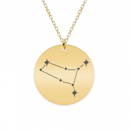 Bijuterii personalizate - Colier argint 925 placat cu aur galben 24K personalizat cu constelatii - Gemeni