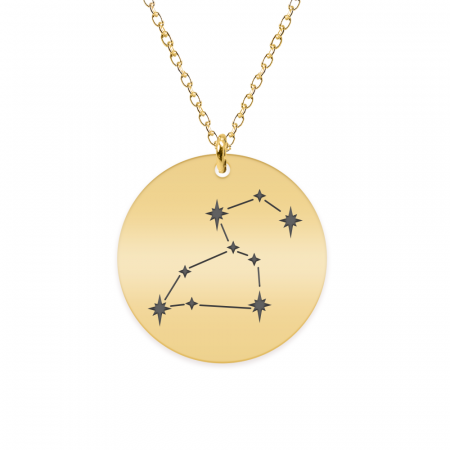 Bijuterii personalizate - Colier argint 925 placat cu aur galben 24K personalizat cu constelatii - Leu