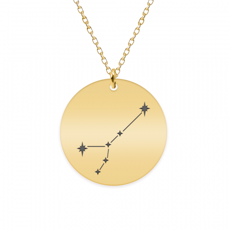 Bijuterii personalizate - Colier argint 925 placat cu aur galben 24K personalizat cu constelatii - Rac