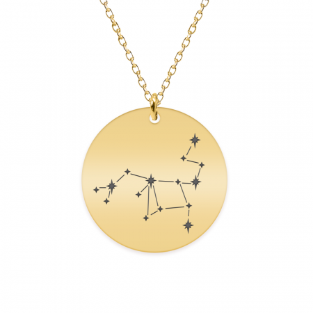 Bijuterii personalizate - Colier argint 925 placat cu aur galben 24K personalizat cu constelatii - Sagetator