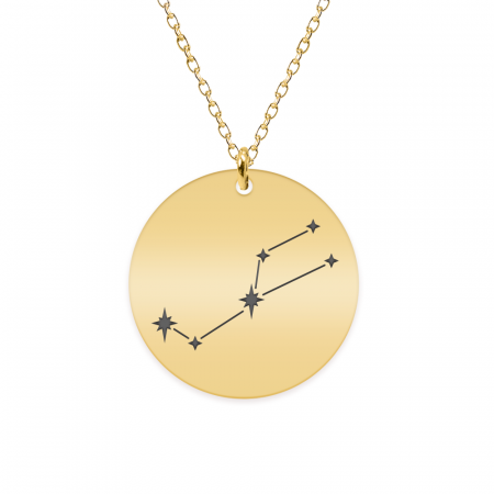 Bijuterii personalizate - Colier argint 925 placat cu aur galben 24K personalizat cu constelatii - Taur