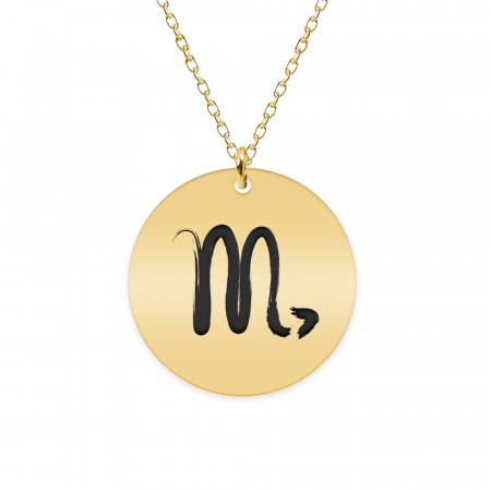 Bijuterii placate cu aur - Colier argint 925 placat cu aur galben 24K personalizat cu semn zodiacal Scorpion