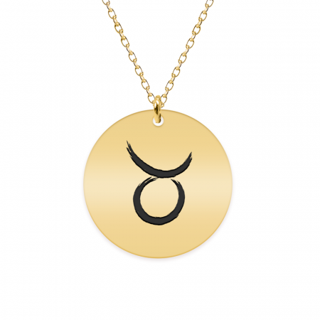 Bijuterii placate cu aur - Colier argint 925 placat cu aur galben 24K personalizat cu semn zodiacal Taur
