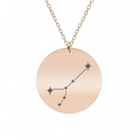 Bijuterii placate cu aur - Colier argint 925 placat cu aur Roz personalizat cu constelatii - Rac