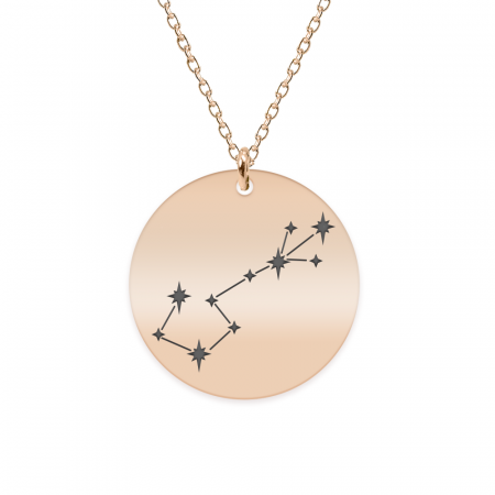 Bijuterii placate cu aur - Colier argint 925 placat cu aur Roz personalizat cu constelatii - Scorpion