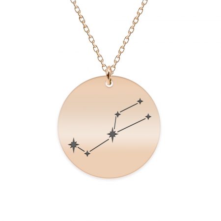 Bijuterii placate cu aur - Colier argint 925 placat cu aur Roz personalizat cu constelatii - Taur