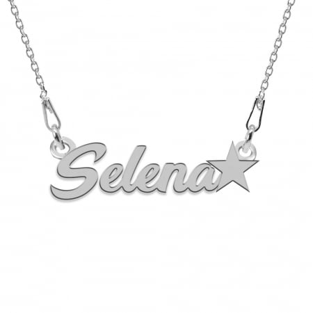 Lantisoare cu nume - Lantisor personalizat cu nume + steluta din argint - 45 cm