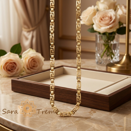 Colier Labirintul Imperial – Colier unisex placat cu aur cu design grecesc [1]