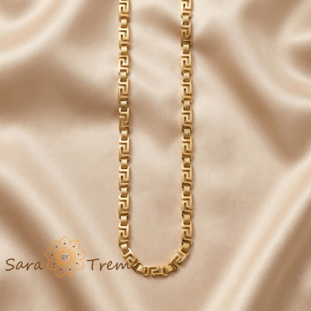 Lanturi - Colier Labirintul Imperial – Colier unisex placat cu aur cu design grecesc