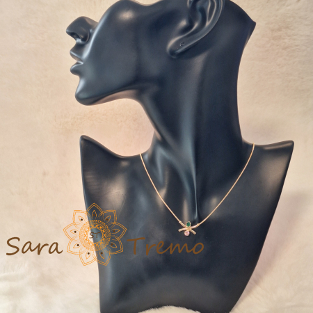 Colier Armonia Serena – placat aur 18K cu zirconia smarald si safir roz, Brazilia, stanta [1]