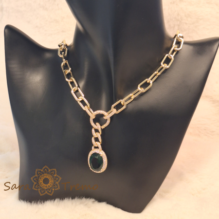 Colier aur 14K placat – Regina Esmeralda 50 cm [2]