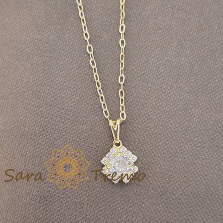 Coliere si lantisoare - Colier aur 18K placat Brazilia cu stanta 45 cm – Floare de Diamant