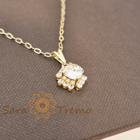 Colier aur 18K placat Brazilia cu stanta 45 cm – Floare de Diamant [2]