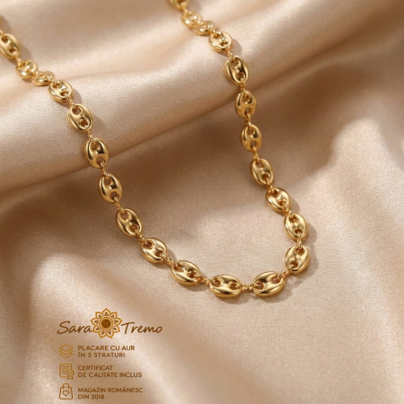 Coliere si lantisoare - Colier Caffè d'Oro Coffee Bean, aur 18K, 55 cm | SaraTremo