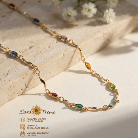 Colier Aurora Rainbow cu cristale multicolore | SaraTremo [1]