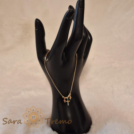 Colier cu 3 cruciulite incluse Sfanta Treime - reglabil 42-48 cm [5]