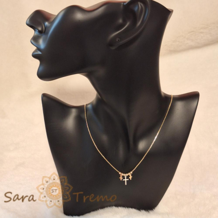 Colier cu 3 cruciulite incluse Sfanta Treime - reglabil 42-48 cm [2]