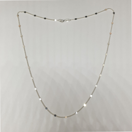 Colier din argint 925 cu design modern și finisaj lucios pe decorurile inserate [1]