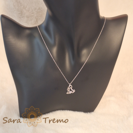 Colier din argint cu câini loiali și cristale zirconia fațetate [2]