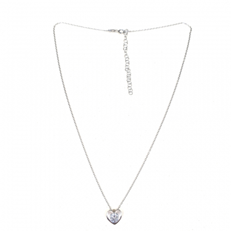 Colier din argint 925 cu pandantiv în formă de inimioară cu cristal zirconia și lănțișor fin reglabil [1]
