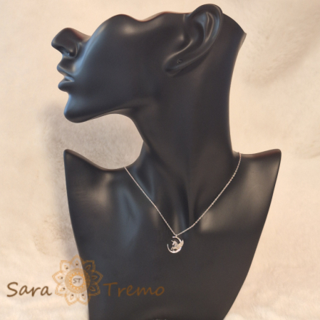 Inorog înaripat ce zboară în jurul Lunii - colier argint [1]