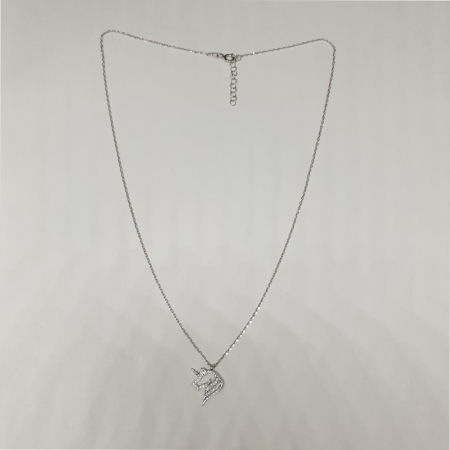 Colier din argint cu simbol inorog și cristale zirconia [1]