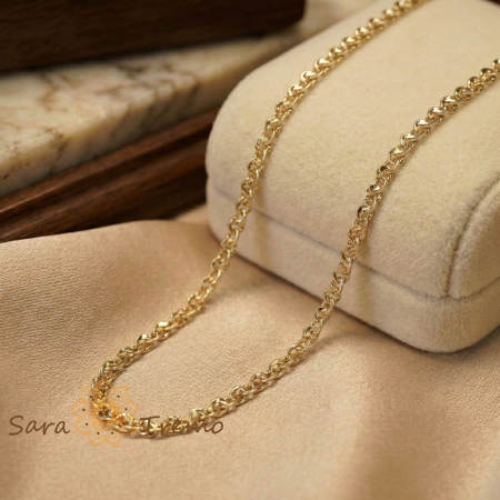 Bijuterii placate cu aur - Colier Echilibrul Imperial – Lant unisex placat cu aur 14K 4 mm