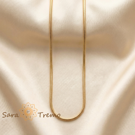 Coliere si lantisoare - Colier Fluxul Regal – Colier unisex placat cu aur 14K tip piele de șarpe