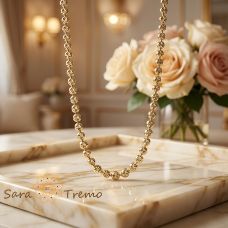 Colier Raza Soarelui – Colier placat cu aur 14K cu elemente circulare [1]