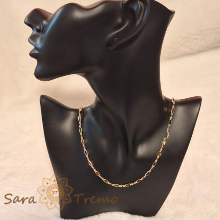 Colier pentru femei cu insertii colorate Woman - 48 cm [2]