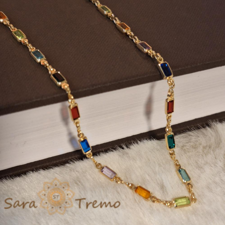 Colier pentru femei cu insertii colorate Woman - 48 cm [1]