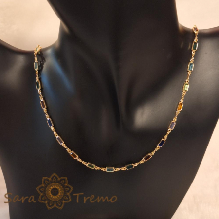 Colier pentru femei cu insertii colorate Woman - 48 cm [4]