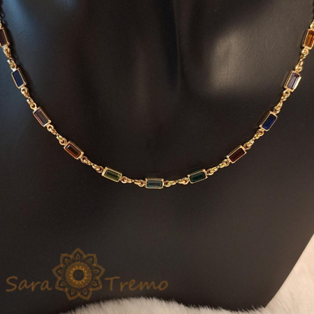 Colier pentru femei cu insertii colorate Woman - 48 cm [5]