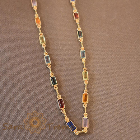 Colier pentru femei cu insertii colorate Woman - 48 cm [0]