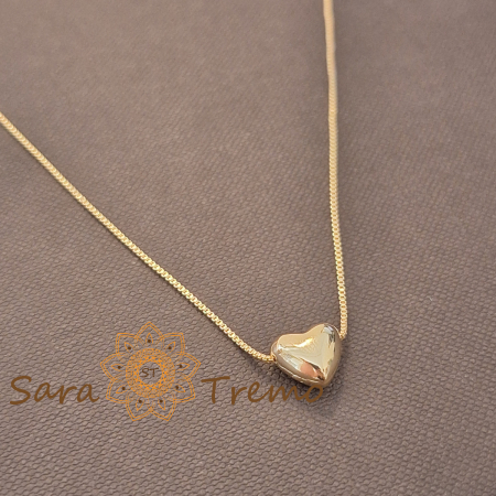 Colier placat cu aur 18K Brazilia cu stanta – Inima Pura 45cm [0]