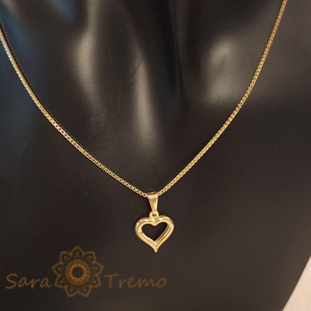 Colier placat cu aur Love Story, cu pandantiv inimioara delicat și lantisor elegant, perfect pentru orice ocazie [4]