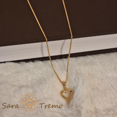 Colier placat cu aur Love Story, cu pandantiv inimioara delicat și lantisor elegant, perfect pentru orice ocazie [6]