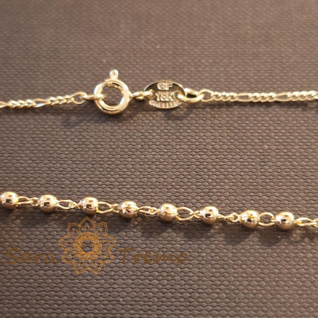 Colier placat cu aur – perle aurii și cruciuliță cu cristale [8]