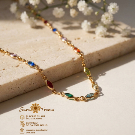 Colier Prisma Rainbow cu cristale multicolore | SaraTremo [1]