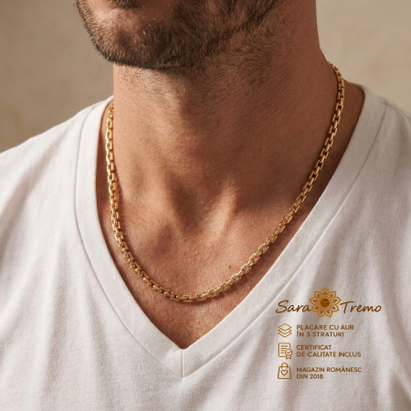 Colier unisex Aurelio Link, aur 18K, 50 cm | SaraTremo [2]