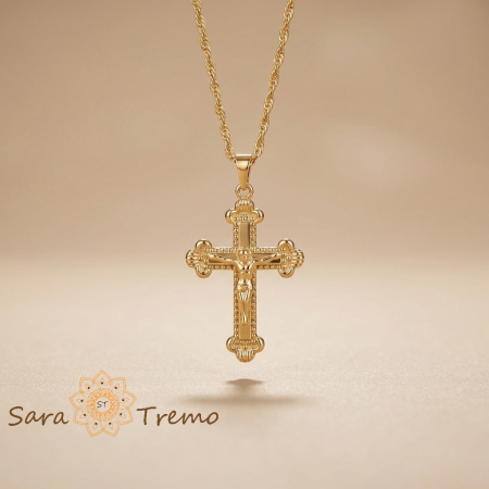Talismane - Colier Crucea Credinței – Colier placat cu aur 14K model crucifix