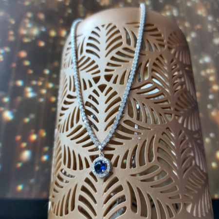 Colier Tennis Argint 925 & Zirconia Bleumarin - Dual Design [1]