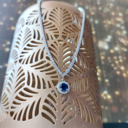 Colier Tennis Argint 925 & Zirconia Bleumarin - Dual Design [0]