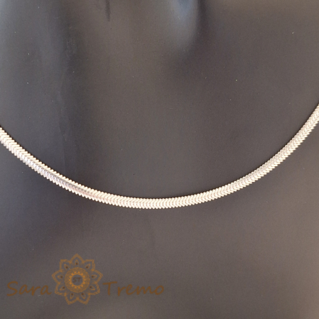 Colier tip sarpe plat din argint 925 Aramis - unisex - 50 cm [10]